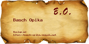 Basch Opika névjegykártya